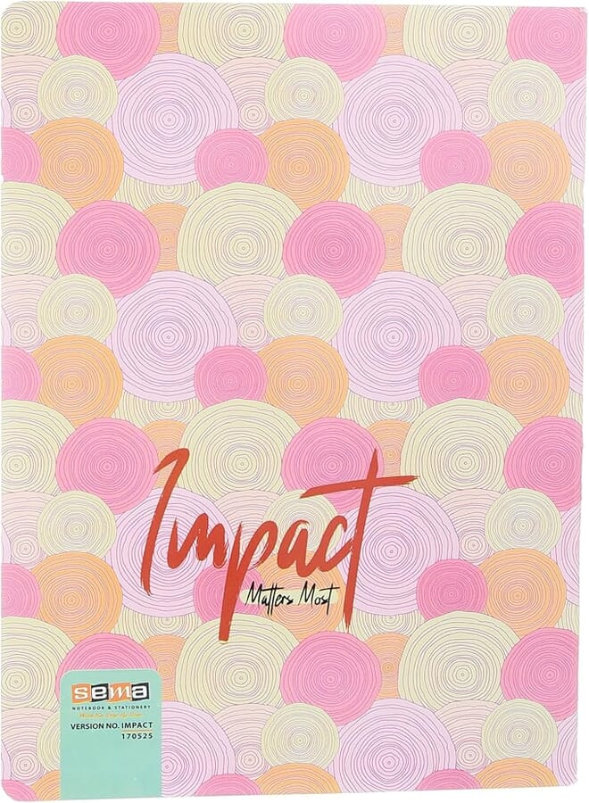 Sema Impact 56-Sheet Notebook: Vibrant Ruled Design, 29.5x20.8 cm, Perfect for School in Multicolor